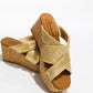 Abi Gold Slide Platform Sandal