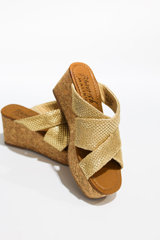 Abi Gold Slide Platform Sandal