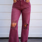 Super High Rise 90's Vintage Crop Flare Jeans - Russet Brown - Southern Belle Boutique