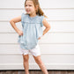 Lt Denim Ruffle Sleeve Tencel Tank - Southern Belle Boutique