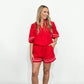 Red Linen Short Set