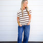 High Rise Fit Barrel Cuffed Jean - Dark Wash