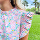 Pink Floral Print Top - Southern Belle Boutique