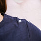 Star Embroidered Cotton Tee - Navy