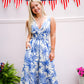 Tropical Print Royal Blue Jumpsuit