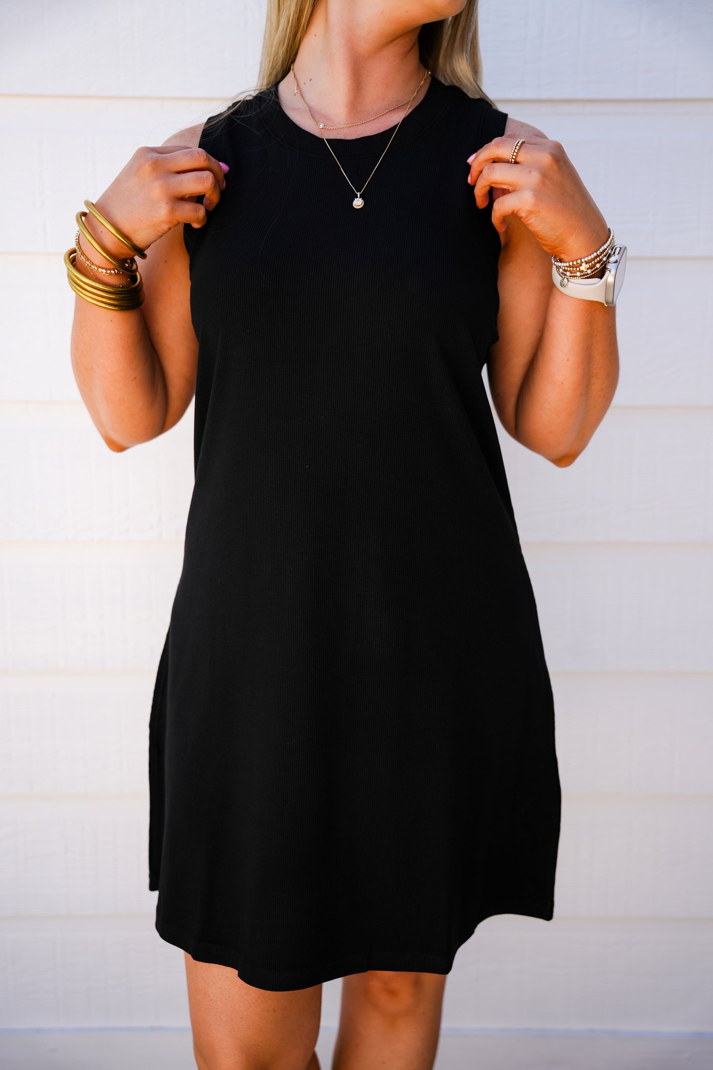 Justine Ribbed Dress - Black - Southern Belle Boutique