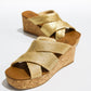 Abi Gold Slide Platform Sandal