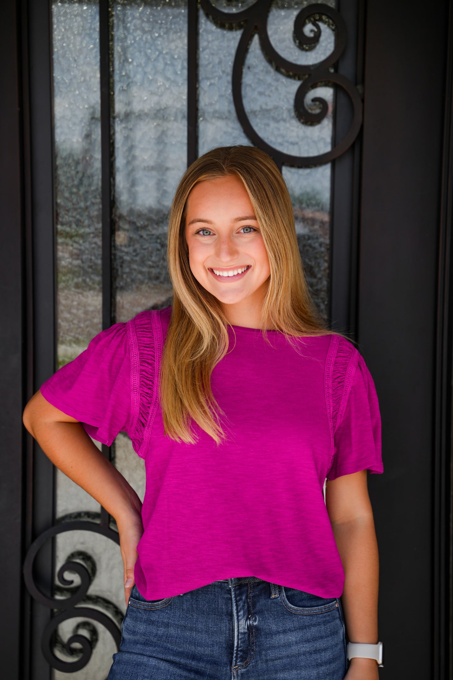 Francie Top - Radiant Orchid - Southern Belle Boutique