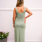 Sage Midi Solid Dress - Southern Belle Boutique