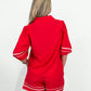 Red Linen Short Set