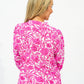 Gloria Fuchsia Print Blouse - Southern Belle Boutique
