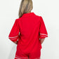 Red Linen Short Set