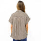Brown Striped Button Down Shirt - Southern Belle Boutique