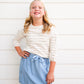 Mustard Striped Terry Knit Top