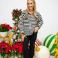 Black White Striped Piper Sweater Cardigan