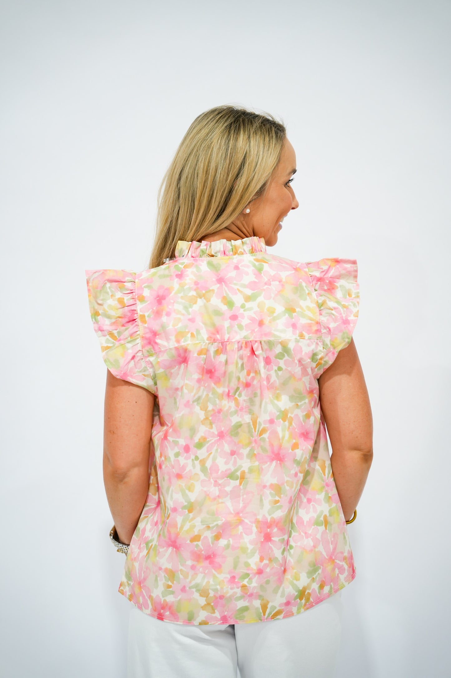 Coral Peach Floral Top - Southern Belle Boutique