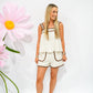 Linen Scalloped Trimed Short Set - Southern Belle Boutique