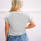 Ivory Black Striped Knit Top - Southern Belle Boutique