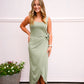 Sage Midi Solid Dress - Southern Belle Boutique