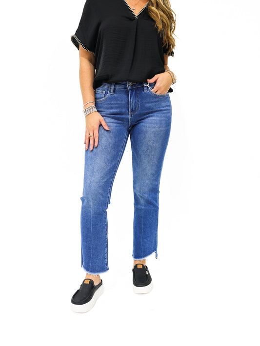 Bayeas MidRise Crop Stepped Hem Jeans - Freeloop - Southern Belle Boutique