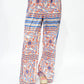 Coral Blue Scarf Print Wide Leg Pant - Southern Belle Boutique