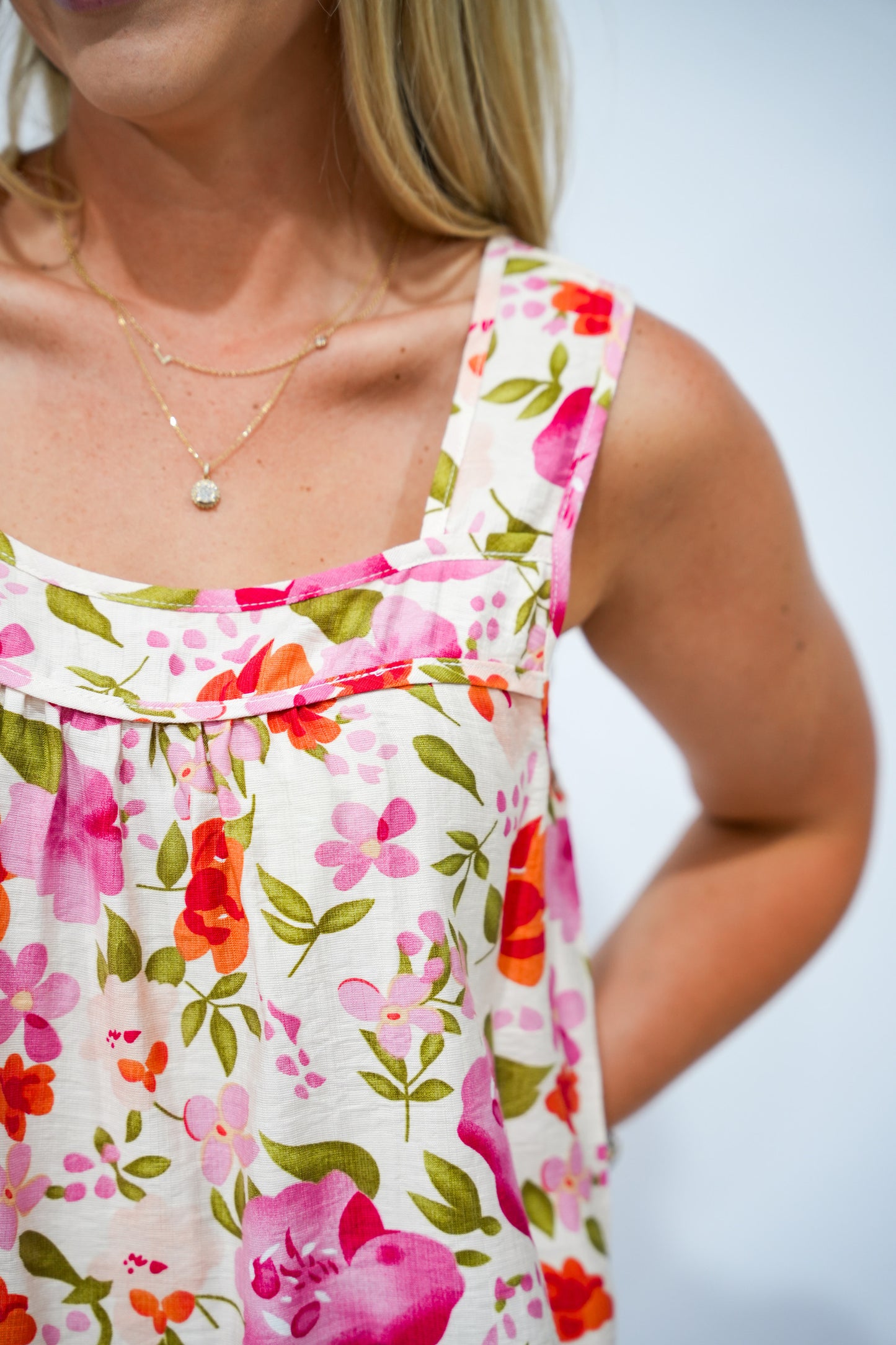 Pink Floral Tank - Southern Belle Boutique