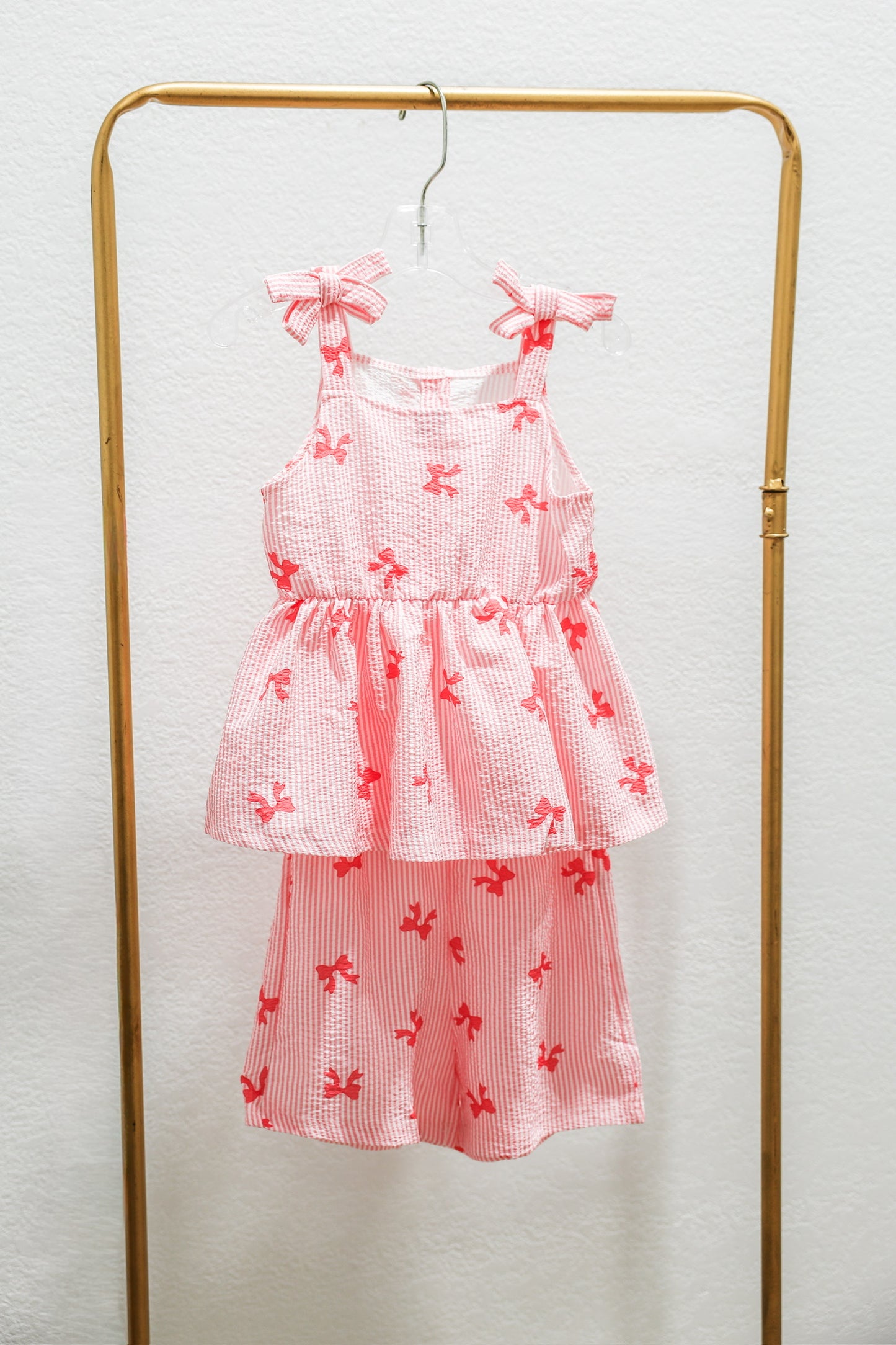 Pink Bow Stripe Set - Southern Belle Boutique