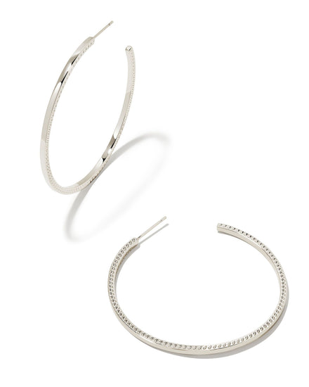 Sylvie Large Hoop Earrings - Silver - Southern Belle Boutique