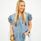 Beth Ruffle Sleeve Denim Top - Southern Belle Boutique