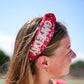 Red Sequin Headband with White Rhinestone Game Day - Southern Belle Boutique