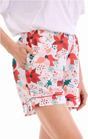 Floral Holiday Pajama Short - Southern Belle Boutique