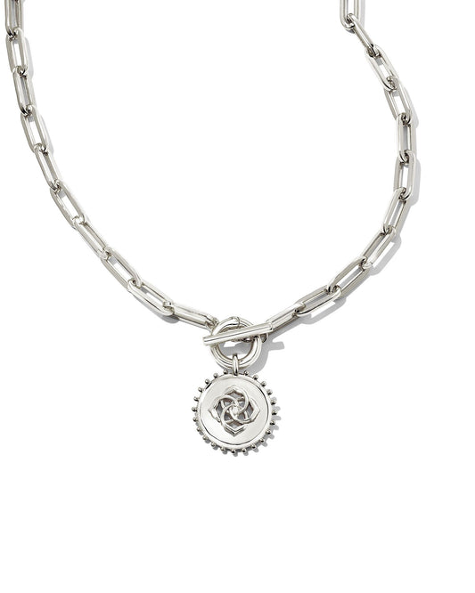 Brielle Medallion Chain Necklace - Silver - Southern Belle Boutique