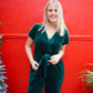 Velvet Romper Jumpsuit - Hunter Green