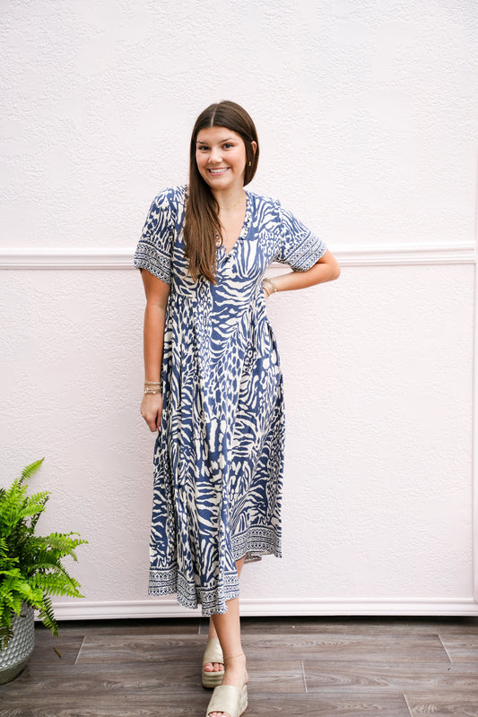 Blue Maggy Long Dress