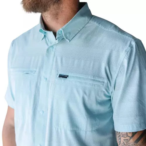 Oysterman SS Button Up - Ice Aqua - Southern Belle Boutique