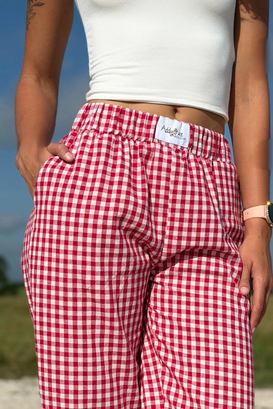 Red Gingham Pants