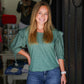 Keely Top - Slate Green - Southern Belle Boutique