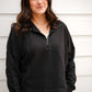 Plush Half-Zip Fleece Pullover - Black