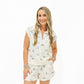 Duck Print Cuff Sleeve Short Set