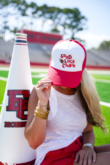 Good Luck Charm Football Trucker Hat - Southern Belle Boutique