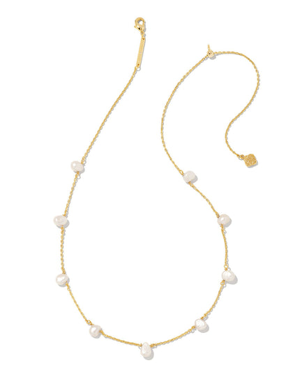 Leighton Pearl Strand Necklace Gold White Pearl - Southern Belle Boutique
