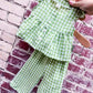 Green Gingham Ruffle Pant Set - Southern Belle Boutique