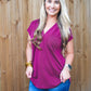 Wine VNeck Blouse