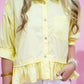 Butter Yellow Peplum Blouse - Southern Belle Boutique