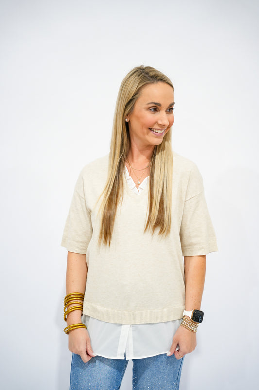 Layered Mixed Media Top - Southern Belle Boutique