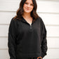 Plush Half-Zip Fleece Pullover - Black