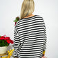 Black White Striped Piper Sweater Cardigan