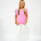 Pink Flutter Sleave Top - Southern Belle Boutique