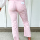 Lt Pink High Rise Straight Jeans - Southern Belle Boutique