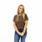 Brown Blouse w/Sleeve Trim